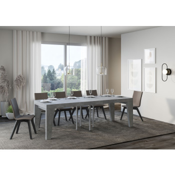 Naxy Premium Tisch D.90 – Ausziehtisch 90/246x90 cm, Naxy Premium Esche weiß