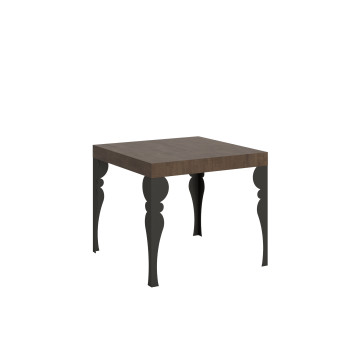 Paxon Tisch mit anthrazitfarbenen Beinen D.90 - Ausziehbarer Tisch 90/246x90 cm Paxon Esche weiß mit anthrazitfarbenen Beinen