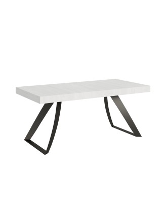 Proxy Anthrazit Tisch – Ausziehtisch 90 x 180/284 cm, Gestell aus weißer Esche in Anthrazit.