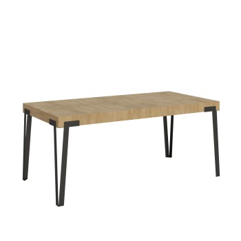 Rio Tisch – Ausziehtisch 90 x 180/284 cm, Rio Weiß-Esche Anthrazit-Gestell