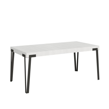 Rio Tisch – Ausziehtisch 90 x 180/284 cm, Rio Weiß-Esche Anthrazit-Gestell