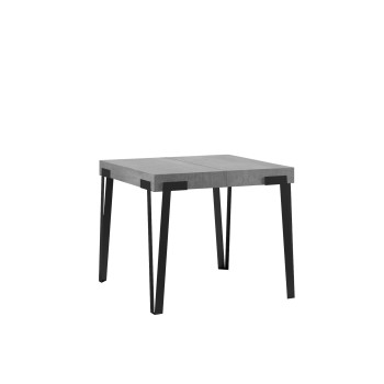 Rio Tisch – Ausziehtisch 90 x 90/246 cm Rio, Gestell aus weißer Esche, Anthrazit