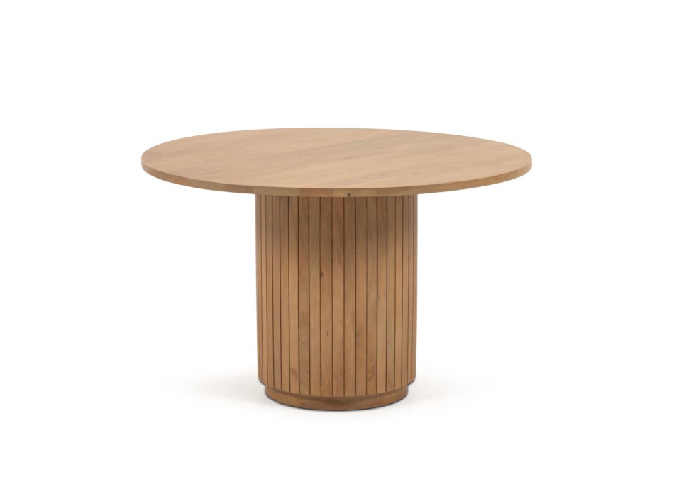 Runder Tisch Licia aus massivem Mangoholz mit natürlicher Oberfläche, Ø 120 cm