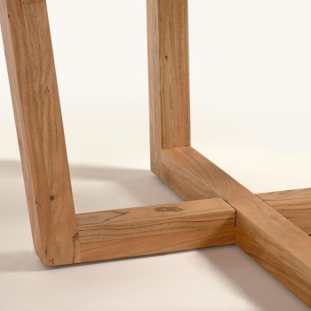 Nahla runder Tisch aus massivem Akazienholz mit natürlicher Oberfläche, Ø 120 cm.