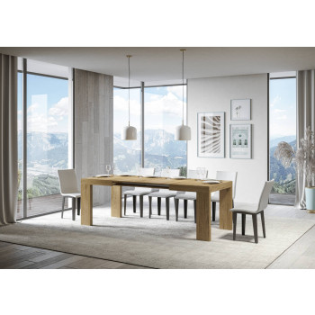 Roxell Tisch D.90 – Ausziehtisch 140/244 x 90 cm, Roxell Weiß-Esche