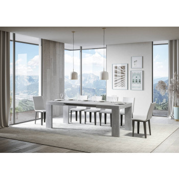 Roxell Tisch D.90 – Ausziehtisch 140/244 x 90 cm, Roxell Weiß-Esche