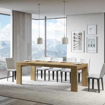 Roxell Premium Tisch D.90 – Ausziehtisch 140/400 x 90 cm, Roxell Premium Weiß-Esche