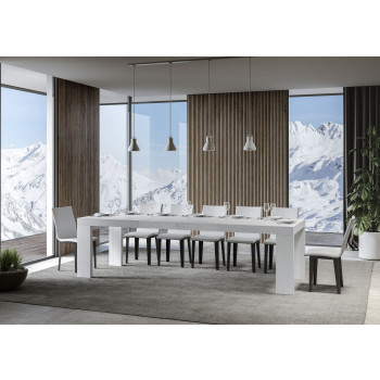 Roxell Premium Tisch D.90 – Ausziehtisch 200/460 x 90 cm, Roxell Premium Weiß-Esche