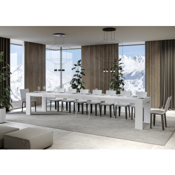 Roxell Premium Tisch D.90 – Ausziehtisch 200/460 x 90 cm, Roxell Premium Weiß-Esche