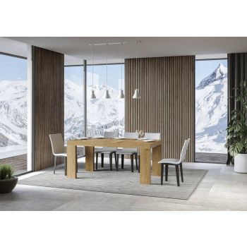 Roxell Premium Tisch D.90 – Ausziehtisch 200/460 x 90 cm, Roxell Premium Weiß-Esche