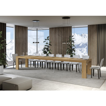 Roxell Premium Tisch D.90 – Ausziehtisch 200/460 x 90 cm, Roxell Premium Weiß-Esche