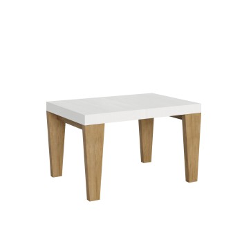 Spimbo Mix Tisch – Ausziehtisch 90 x 130/234 cm, Spimbo Mix mit Tischplatte aus weißer Esche und Beinen aus Walnussholz.