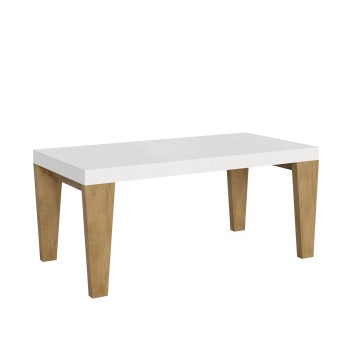 Spimbo Mix Tisch – Ausziehtisch 90 x 180/284 cm, Spimbo Mix mit Tischplatte aus weißer Esche und Beinen aus Walnussholz.