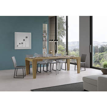 Spimbo Tisch D.90 – Ausziehtisch 90/246x90 cm, Spimbo Weißesche