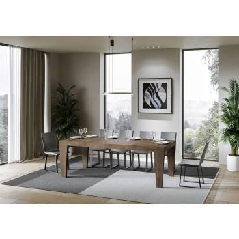 Spimbo Premium Tisch D.90 – Ausziehtisch 140/244 x 90 cm, Spimbo Premium Weiß-Esche