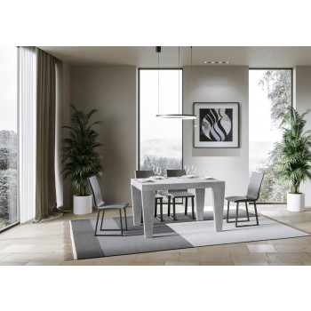 Spimbo Premium Tisch D.90 – Ausziehtisch 140/244 x 90 cm, Spimbo Premium Weiß-Esche