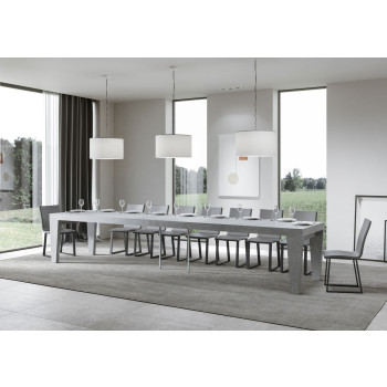 Spimbo Premium Tisch D.90 – Ausziehtisch 160/420x90 cm, Spimbo Premium Weiß-Esche
