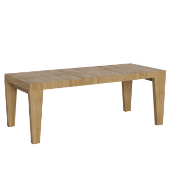 Spimbo Premium Tisch D.90 – Ausziehtisch 160/420x90 cm, Spimbo Premium Weiß-Esche