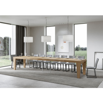 Spimbo Premium Tisch D.90 – Ausziehtisch 160/420x90 cm, Spimbo Premium Weiß-Esche