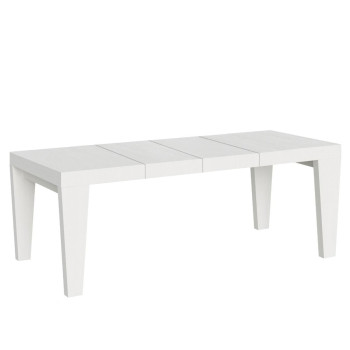 Spimbo Premium Tisch D.90 – Ausziehtisch 160/420x90 cm, Spimbo Premium Weiß-Esche