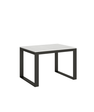 Tecno Evolution Tisch P.90 – Ausziehtisch 120/380 x 90 cm, Gestell aus weißer Esche, Beine aus anthrazitfarbenem Tecno Evolution Holz.