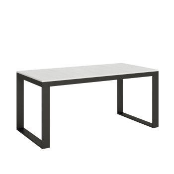 Tecno Evolution Tisch P.90 – Ausziehtisch 180/284 x 90 cm, Gestell aus weißer Esche, Beine aus anthrazitfarbenem Tecno Evolution Holz.