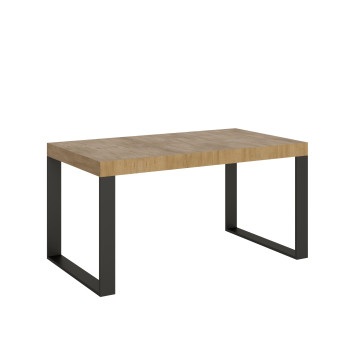 Tecno Tisch P.90 – Ausziehtisch 160/264 x 90 cm, Tecno Esche weiß mit anthrazitfarbenen Beinen