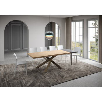 Versalux Tischbeine aus massivem, gerindetem Holz, 4er-Pack – Ausziehtisch 90 x 180/230 cm, Versalux Eichenholzbeine, 4er-Pack