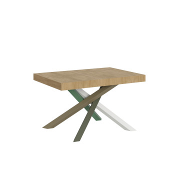 Volantis Color 4/A Tisch P.90 – Ausziehtisch 130/234 x 90 cm, Volantis weiße Esche, mehrfarbige Beine 4/A
