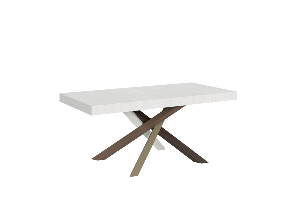 Volantis Color 4/C Tisch P.90 – Ausziehtisch 200/460x90 cm, Volantis weiße Esche, mehrfarbige Beine, 4/C