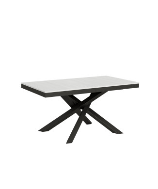 Volantis Evolution Tisch mit anthrazitfarbenen Beinen und Gestell D.90 - Ausziehbarer Tisch 160/264x90 cm Volantis Evolution Weißesche mit anthrazitfarbenem Gestell und Beinen