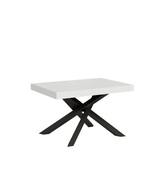 Volantis Tisch mit anthrazitfarbenen Beinen D.90 - Ausziehbarer Tisch 120/380x90 cm Volantis Weißesche mit anthrazitfarbenen Beinen