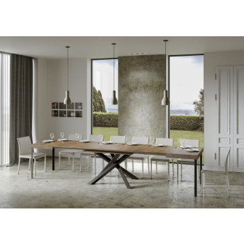 Volantis Tisch mit anthrazitfarbenen Beinen D.90 - Ausziehbarer Tisch 180/440x90 cm Volantis Weißesche mit anthrazitfarbenen Beinen
