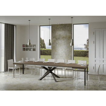 Volantis Tisch mit anthrazitfarbenen Beinen D.90 - Ausziehbarer Tisch 180/440x90 cm Volantis Weißesche mit anthrazitfarbenen Beinen