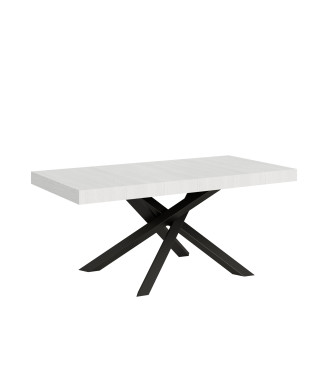 Volantis Tisch mit anthrazitfarbenen Beinen D.90 - Ausziehbarer Tisch 180/440x90 cm Volantis Weißesche mit anthrazitfarbenen Beinen