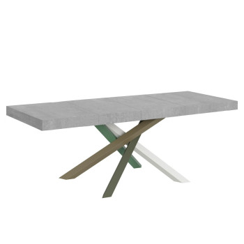 Volantis Premium Color 4/A Tisch P.90 – Ausziehtisch 200/460 x 90 cm, Volantis Premium weiße Esche, mehrfarbige Beine 4/A