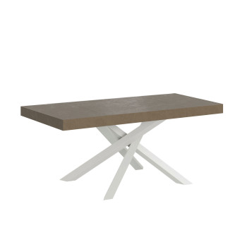 Volantis Premium Tisch mit weißen Beinen D.90 - Ausziehtisch 120/380x90 cm Volantis Premium Esche weiß mit weißen Beinen