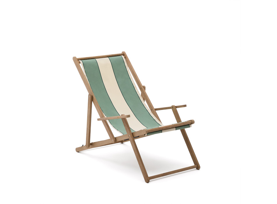 Skládací venkovní houpací síť Vilara v zeleno-béžovém provedení z masivního 100% akáciového dřeva s certifikátem FSC