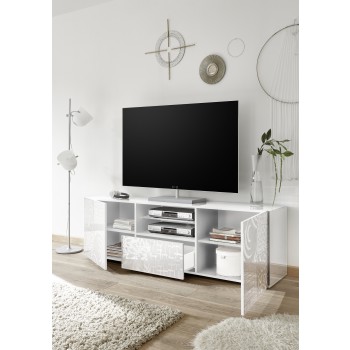 TV stolek MIRO 181x57x43 cm se 2 dveřmi a 1 zásuvkou, bílý