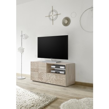 Malý TV stolek 1 dvířka 1 zásuvka MIRO 121x42x57 cm barva dub