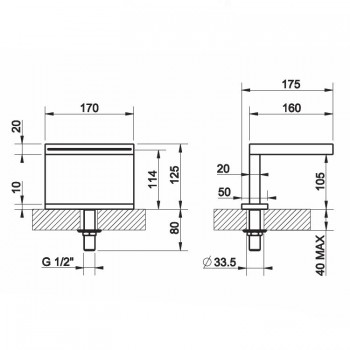 20191 GESSI vodopádový vanový výtok s dálkovým ovládáním
