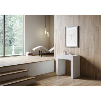 Konzole Allin - Rozkládací konzole 78x47/299 cm Allin špachtle bílá s vnitřními prodlouženími