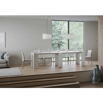 Konzole Allin - Rozkládací konzole 78x47/299 cm Allin špachtle bílá s vnitřními prodlouženími