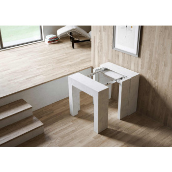 Konzole Allin - Rozkládací konzole 78x47/299 cm Allin špachtle bílá s vnitřními prodlouženími