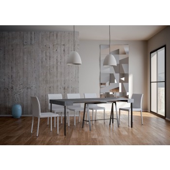 Konzolový stolek Banco s antracitovým rámem - Rozkládací konzolový stolek 90x40/196 cm Banco Malý bílý jasan s antracitovým rámem