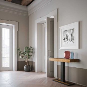 Konzolový stolek Capital s antracitovým rámem - Rozkládací konzolový stolek 90x40/300 cm Capital bílý jasan s antracitovým rámem