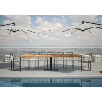 Konzolový stolek Capital s antracitovým rámem - Rozkládací konzolový stolek 90x40/300 cm Capital Premium přírodní dub s antracitovým rámem