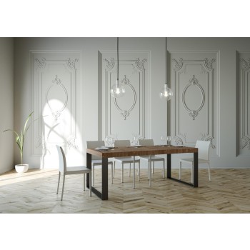 Konzolový stolek Elettra s antracitovým rámem - Rozkládací konzolový stolek 90x40/196 cm Elettra Small Premium Natural Oak s antracitovým rámem