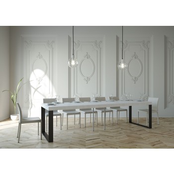 Konzolový stolek Elettra s antracitovým rámem - Rozkládací konzolový stolek 90x40/300 cm Elettra Premium Natural Oak s antracitovým rámem