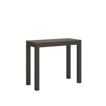 Konzolový stolek Everyday Evolution s antracitovými nohami a rámem - Rozkládací konzolový stolek Everyday Small Evolution 90x40/196 cm s rámem z bílého jasanu a antracitovými nohami